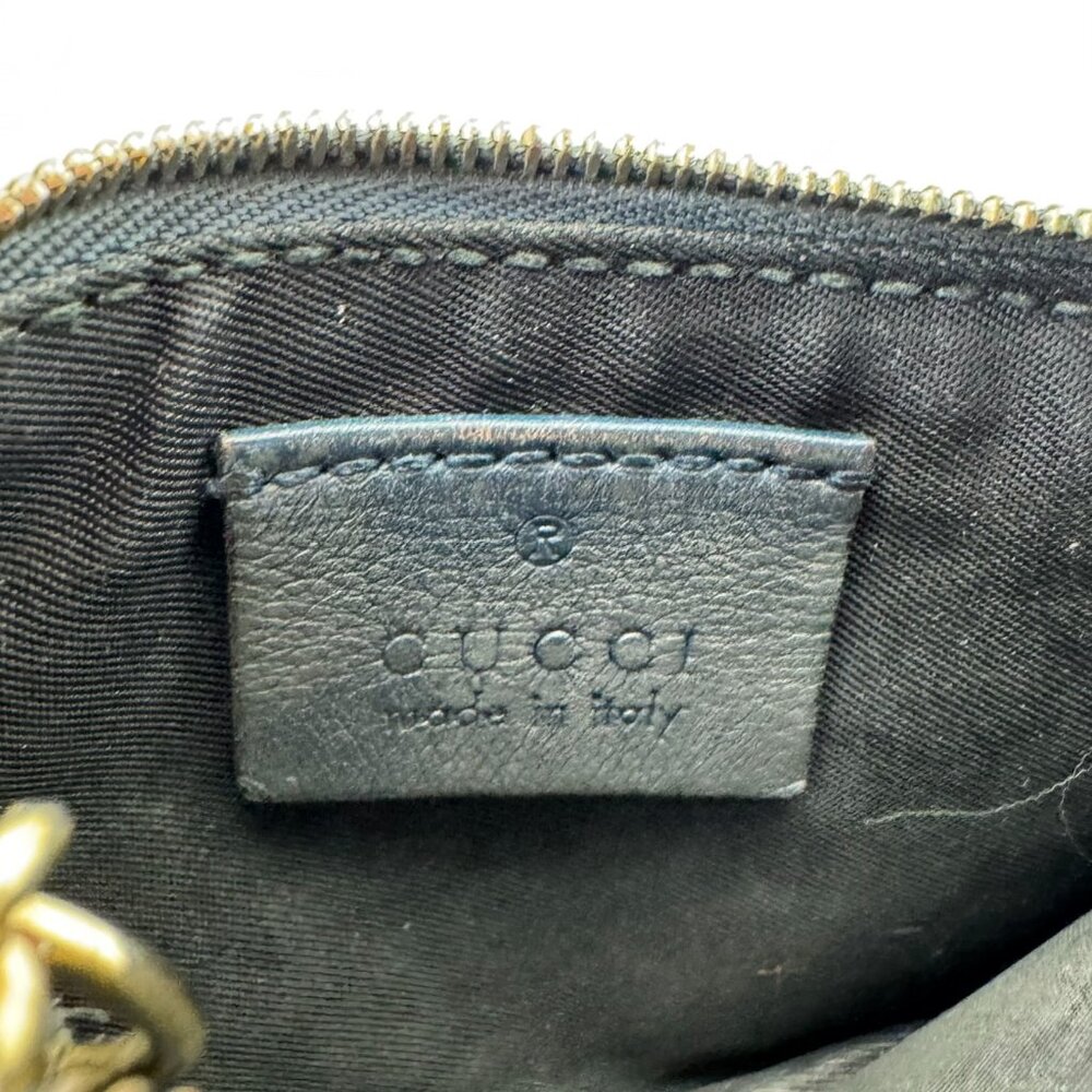 Guccissima GG Emblem Zip Key Case Authentic - Navy Blue - Picture 7 of 13